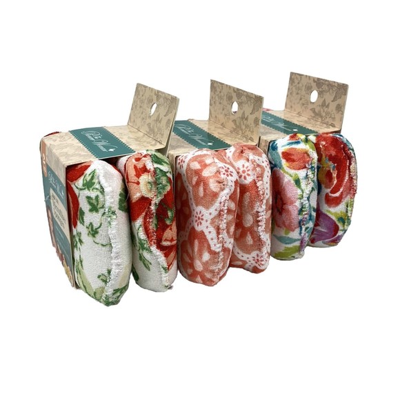 Pioneer Woman Sponges Microfiber Lot of 3 / Two Sponges Per Set Floral Country - Picture 4 of 4